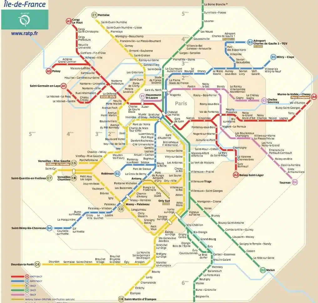 Mapa del RER