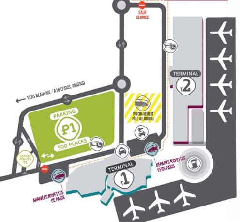 Mappa dell'aeroporto Parigi Beauvais